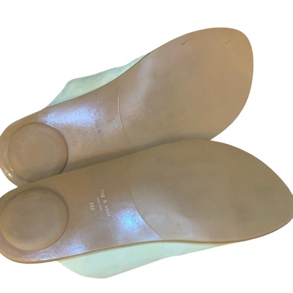 Suede Leather Sandals with Silver Buckle Accents, Modern Beige Slides Rag & Bone - Picture 6 of 9